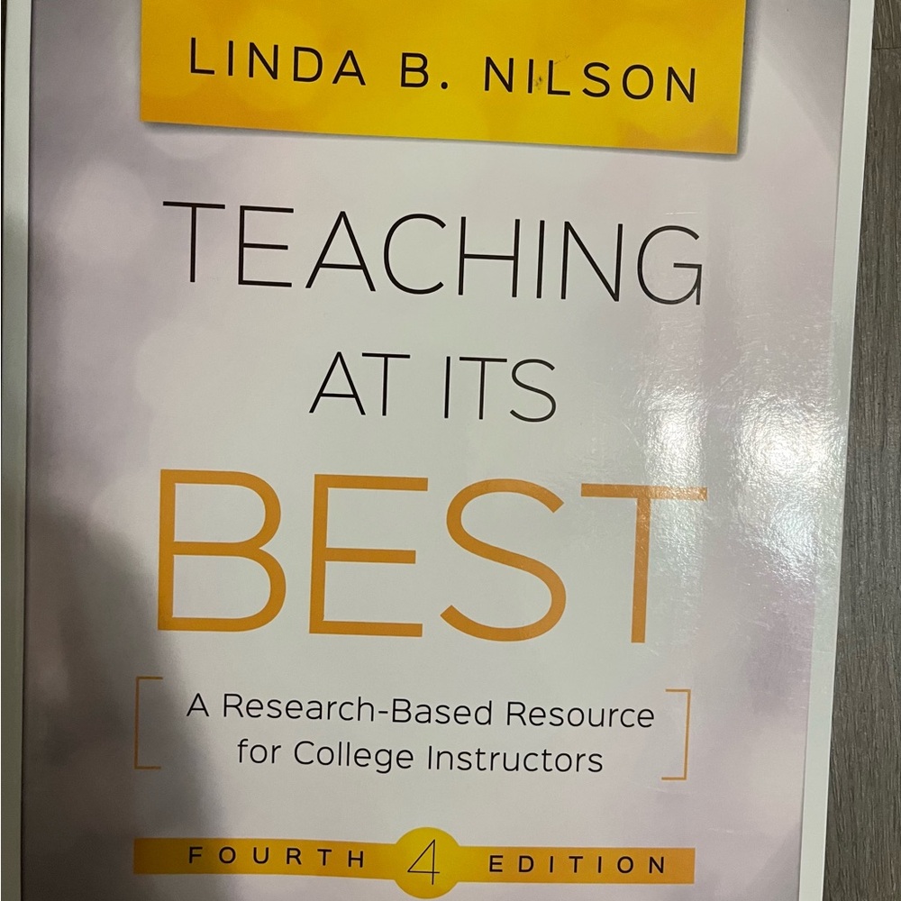 Teaching at Its Best Book - A Research based resource for college instructors